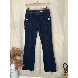 Baby Phat Women's Bootcut Jeans Size 7 Dark Wash Gold Logo Pockets